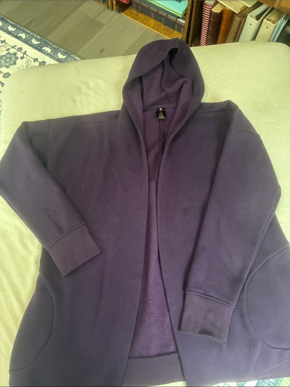 Active Life Hooded Open Cardigan Jacket - Deep Purple